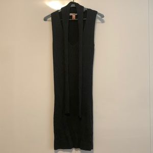 Forever 21 contemporary gray sweater scarf tie dress small
